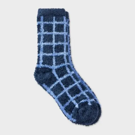 Women's Windowpane Plaid Cozy Crew Socks - Auden&trade; 4-10 image {6}