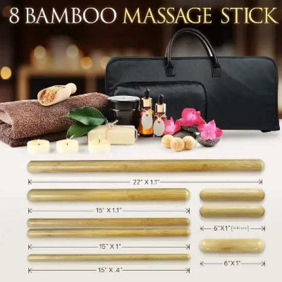 SereneLife Thermal Therapy Bamboo Stick Massage Kit with Heating Bag PSLMSGBMB22 image {3}
