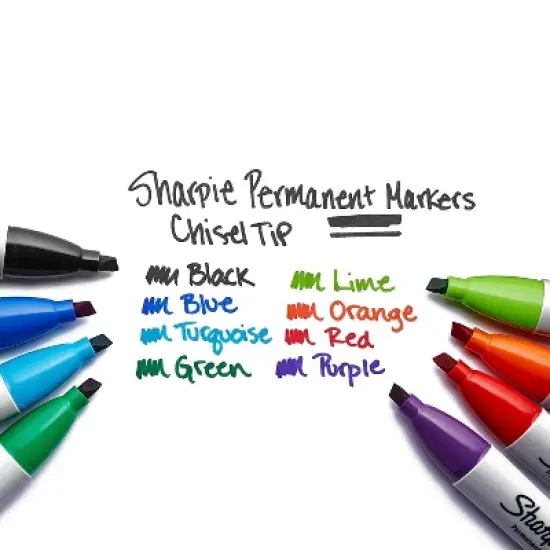 Sharpie Permanent Marker 5.3mm Chisel Tip Black Dozen 38201 image {5}