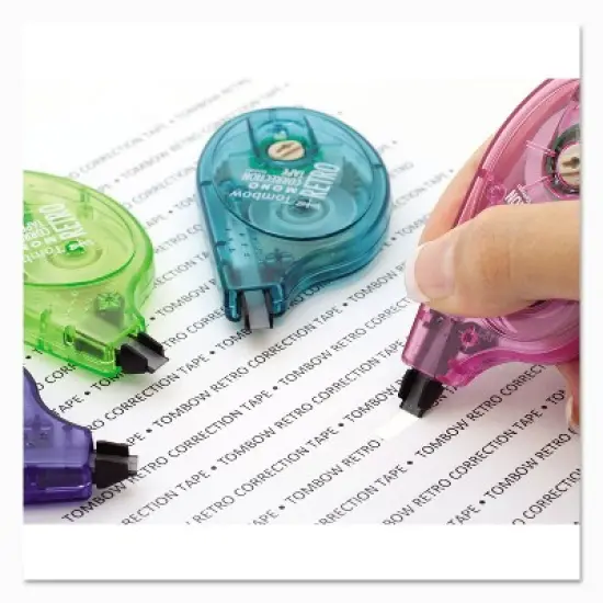 Tombow MONO Original Correction Tape Asst RetroColor Applicators 1/6" x 394" 6/Box 68670 image {1}