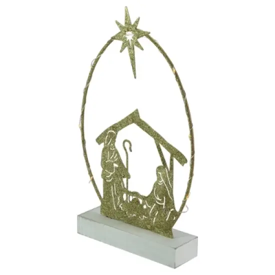 Northlight LED Lighted Glitter Holy Family Nativity Scene Christmas Decoration - 14" image {3}