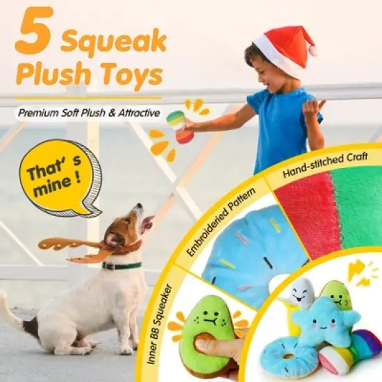 Itopfox 25 Pack Luxury Dog Chew Toys for Puppy, Rope Toys, Treat Ball and Squeaky Toys for Teething Small Dogs image {2}