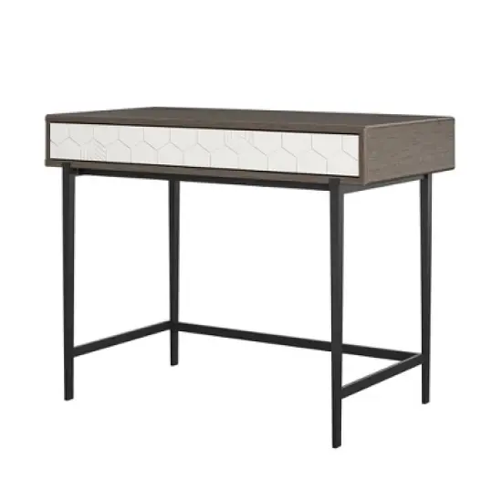 Olivia Computer Desk Gray Oak - Cosmoliving By Cosmopolitan image {2}