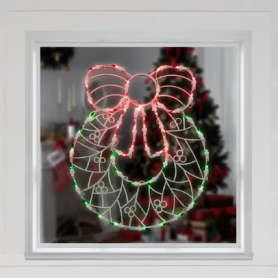 Northlight Lighted Wreath Window Silhouette Christmas Decoration - 16" image {2}