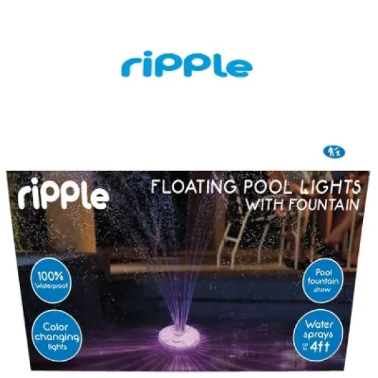 RIPPLE Floating Pool Fountain Light &ndash; Color LED, 4ft Spray, Waterproof Display image {7}