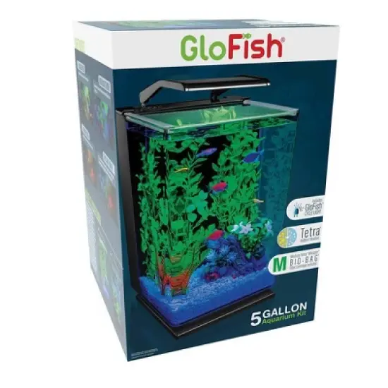 GloFish Hinged Cycle Light And Hidden Filtration Aquarium 5gal image {11}