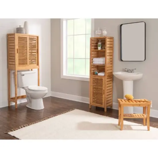 Bracken Bamboo Stool Natural - Linon image {6}