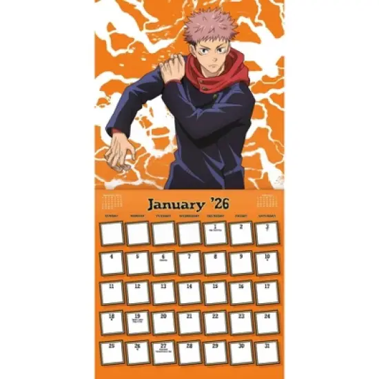 Trends International 2026 Jujutsu Kaisen 12"x12" Wall Calendar image {1}