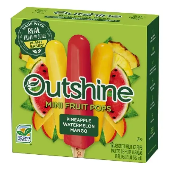 Outshine Pineapple, Watermelon, and Mango Mini Frozen Fruit Pops Variety Pack - 18 fl oz/12ct image {8}