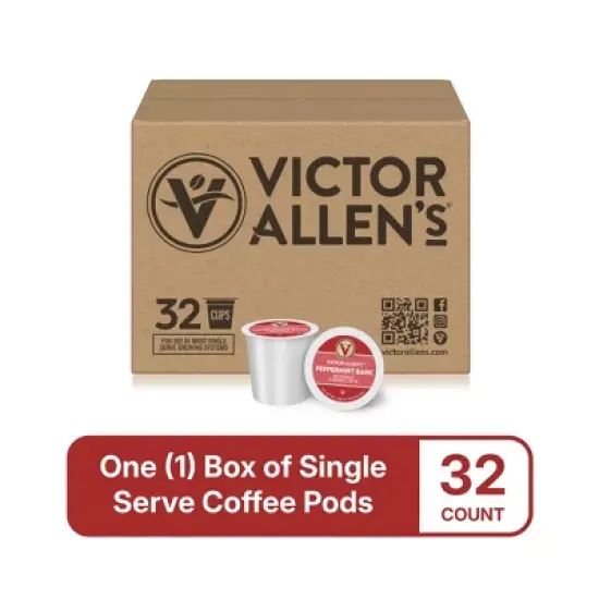Victor Allen's Coffee Peppermint Bark Flavored, Medium Roast, 32 Count, Single Serve Coffee Pods for Keurig K-Cup Brewers image {2}