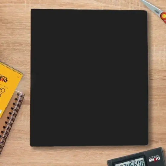 School Smart D Ring Binder, Polypropylene, 3 Inches, Black image {2}