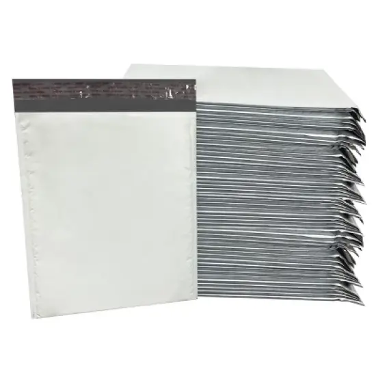 UOFFICE Pack of 25 Poly Bubble Mailer Bags 8.5"x12" #2 White Self-Sealing Envelopes image {3}