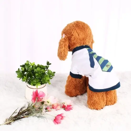 Unique Bargains Cotton Comfortable Puppy Dog Cat Tie Pattern Pet Sweatshirt L image {1}