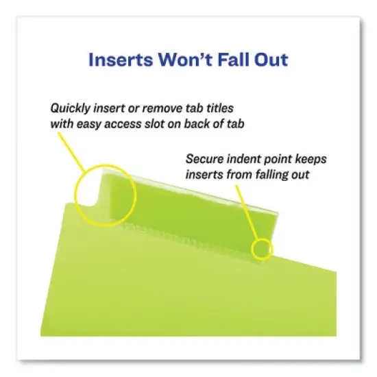 Avery Insertable Big Tab Plastic 2-Pocket Dividers, 5-Tab, 11.13 x 9.25, Assorted, 1 Set image {6}