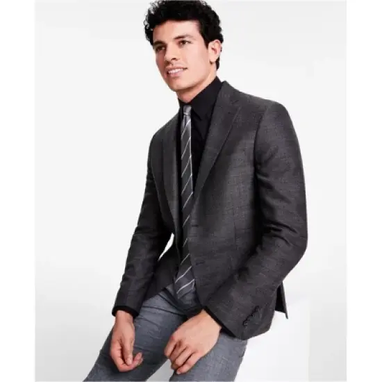 Calvin Klein Mens Wool Woven Two Button Blazer Jacket image {1}