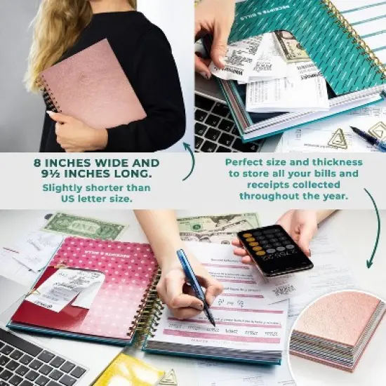 Undated Planner Bill Organizer 8"x9.25" Rose Gold - Clever Fox image {2}