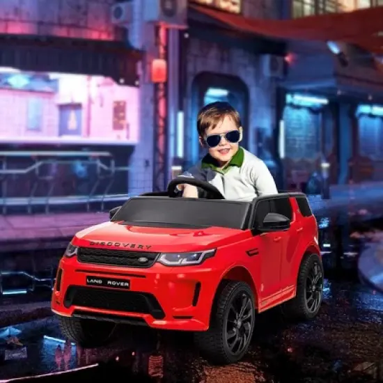 Qaba Land Rover Discovery Sport Licensed 12V Kids Ride on Car, Battery Powered Toy Car w/ Remote Control Soft Start, LED Lights, Music Horn, Red image {2}