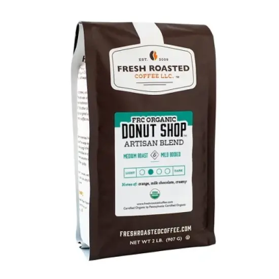 Fresh Roasted Coffee, Organic Donut Shop Blend, Ground Coffee image {4}