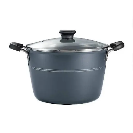 Tramontina 8qt Aluminum Non Stick Covered Stock Pot - Blue image {1}
