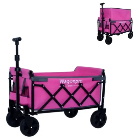 Whisen Lightweight Folding Utility Wagon Cart with Dual-Layer Expandable Storage, 360&deg;Swivel Wheels image {17}