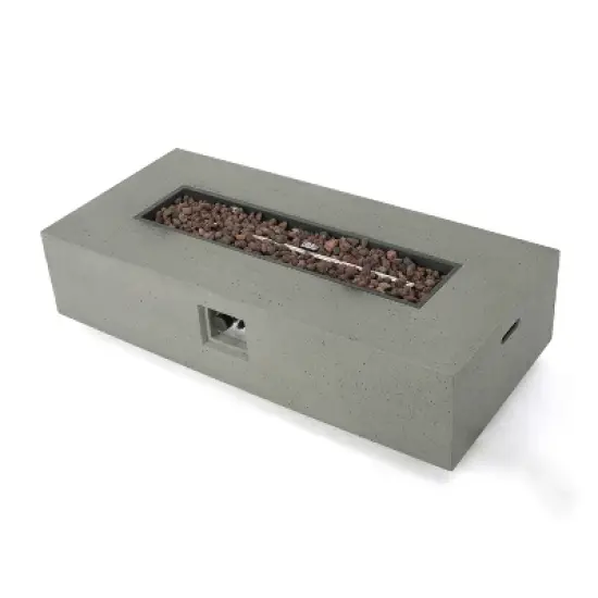 GDFStudio Hearth Outdoor 50,000 BTU Rectangular Lightweight Concrete Fire Pit Table image {10}