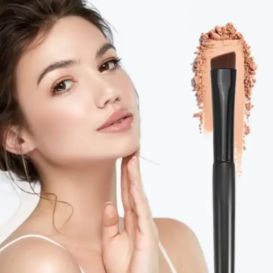 Unique Bargains Eyebrow Eyeliner Makeup Brushes and Sets Black 3 Pcs image {5}