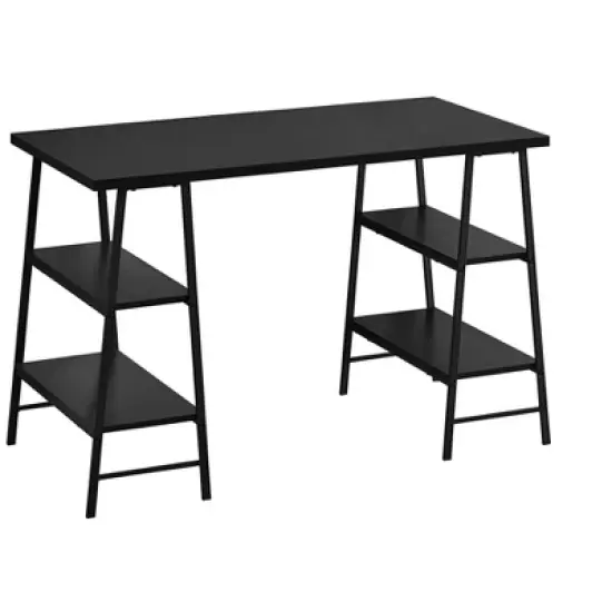 Sapphtopaz Home Office Desks 47.25" Contemporary Computer Desk with Open Storage Shelf Metal Frame Gaming Desk Office Desk for Home Office image {2}