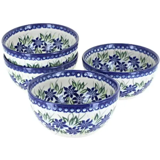 Blue Rose Polish Pottery 71-4 Vena Dessert Bowl Set image {12}