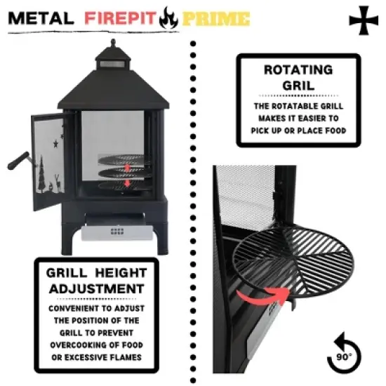DOMETOUR XOT036 Heavy Duty Garden Metal Outdoor Heating Furnace for Backyard Fir Pit image {4}
