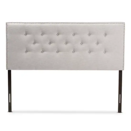Windsor Modern and Contemporary Fabric Upholstered Headboard Beige - Baxton Studio image {1}