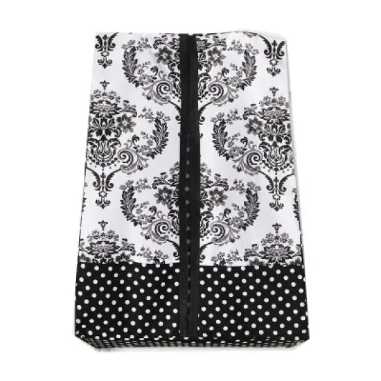 Bacati - Classic Damask Black/Grey/White 4 pc Crib Bedding Set with Diaper Caddy image {6}