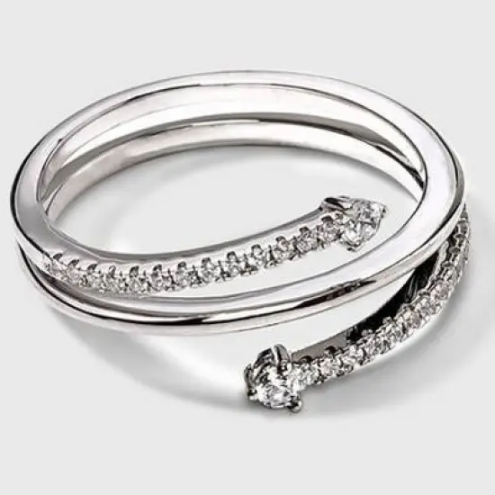 Silver Plated Wrap Cubic Zirconia Ring - A New Day&trade; image {2}
