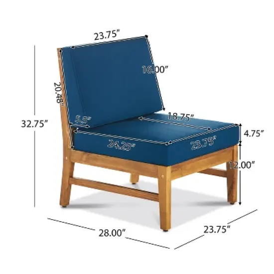 FIONECA 5-Piece Outdoor Sofa Set, Blue Cushioned Patio Conversation Furniture with Coffee Table, PE Rattan Sectional for Garden, Backyard, Balcony image {2}