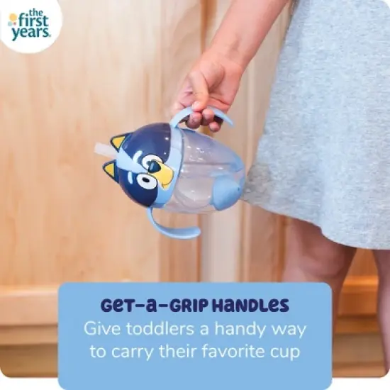 The First Years Bluey 7oz Spill Proof Weighted Straw Trainer Sippy Cup - 6 Months+ image {2}