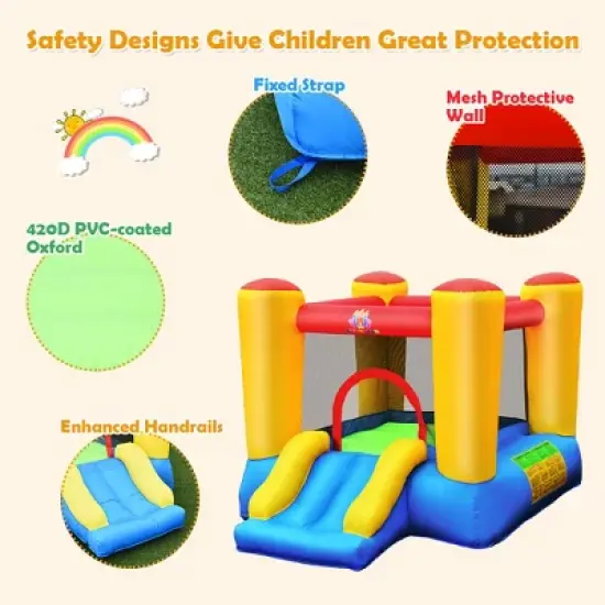Costway Inflatable Mighty Bounce House Castle Jumper Moonwalk Bouncer Without Blower image {5}