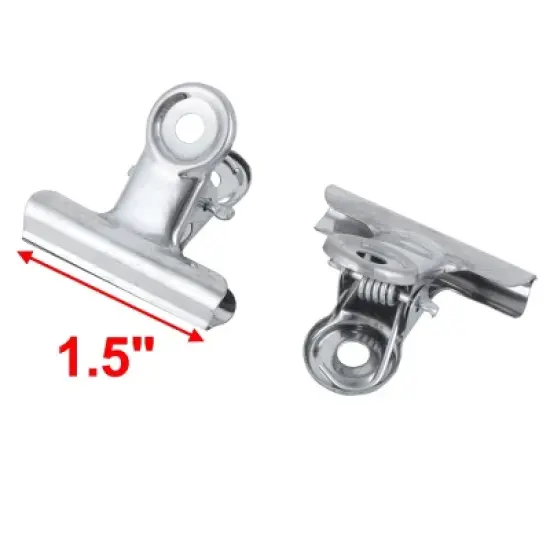 Unique Bargains 5 Pcs Office Document File Paper 1.5" Width Metal Binder Clips image {1}