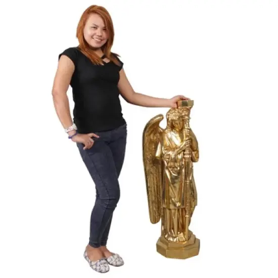 Design Toscano Padova Golden Guardian Angel Sculpture: Left, gold image {6}