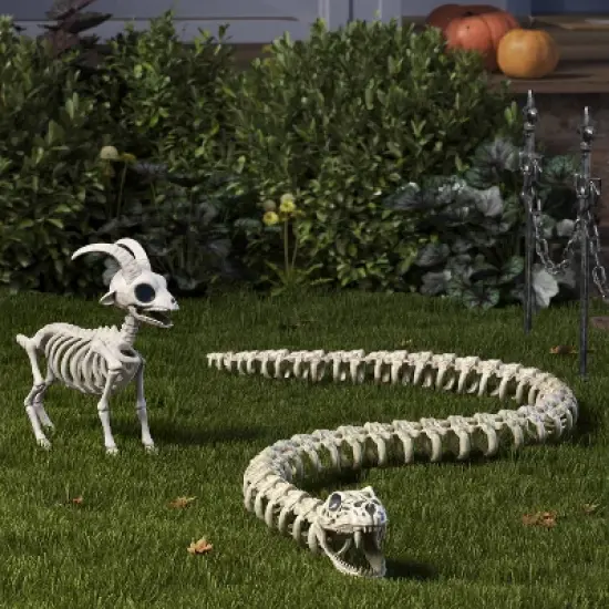 11" Goat Skeleton Halloween Decorative Prop - Hyde and EEK! Boutique&trade; image {1}