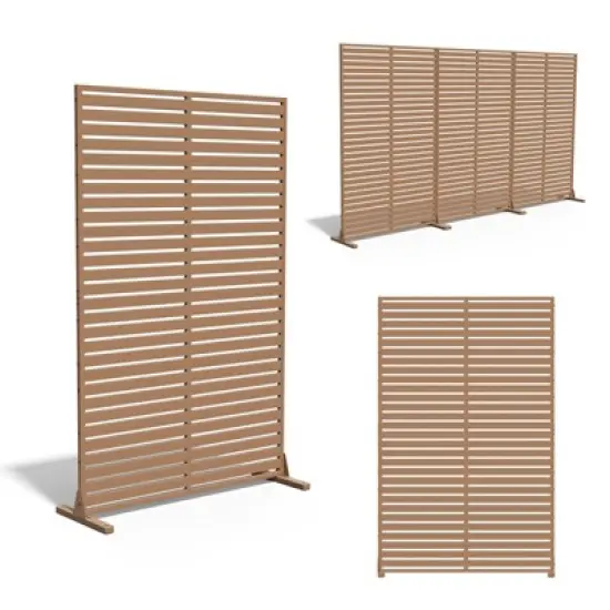 SEVOBAL Patio Decorative Screens 6 Piece Patio Privacy Paged Patio Decorative Screens Patio Screen Decorative for Yard, Brown, 45.47"*15.75"*72.05" image {1}