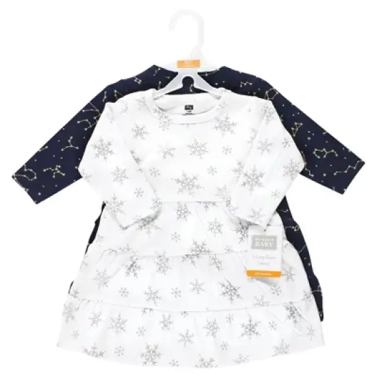 Hudson Baby Girl Cotton Dresses, Metallic Snowflake Star image {1}