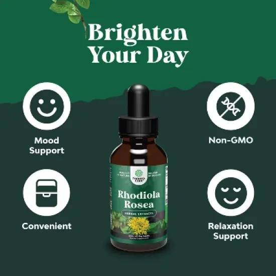 Rhodiola Rosea Tincture, Liquid Rhodiola Supplement for Stress Energy and Mood Support with 3% Salidrosides Rosea Extract, Nature's Craft, 60 servings image {1}