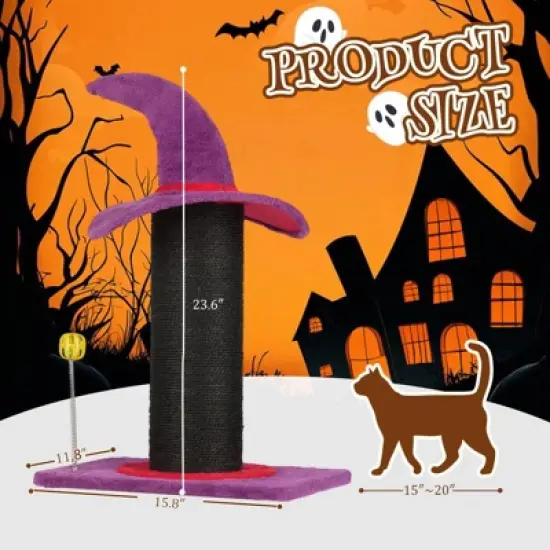 Karl Home 23.6 inch Witch Hat Cat Scratcher  Halloween Decoration image {2}