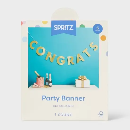 "Congrats" Party Banner Gold - Spritz&trade; image {3}