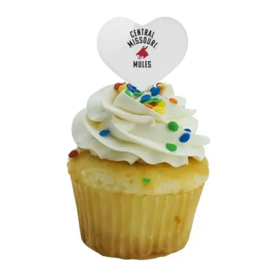 University of Central Missouri Mules Heart Love Cupcake Picks Toppers Decoration Set of 6 image {4}