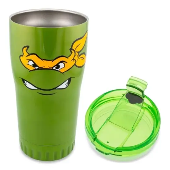 Silver Buffalo Teenage Mutant Ninja Turtles Michelangelo Stainless Steel Tumbler With Lid image {1}