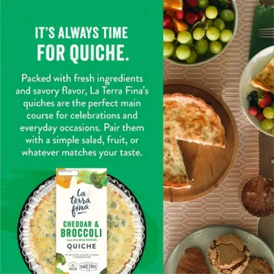 La Terra Fina Cheddar and Broccoli Quiche - 23oz image {1}