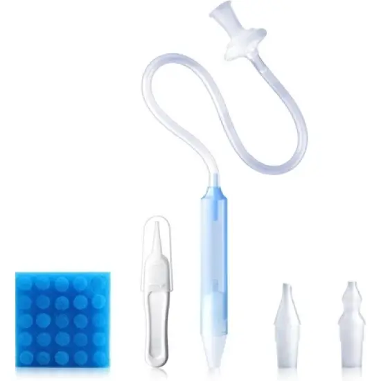 Baby Nasal Aspirator Nasal Congestion Relief, Includes 25 Hygiene Filters, 2 Silicone Tips with Nose Cleaning Tweezer image {4}