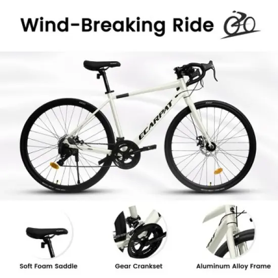 VASIP 700C Road Bike - 28" Lightweight Aluminum Frame, Disc Brakes, 16-Speed, Fast Acceleration - Men's/Women's Bicycle image {1}