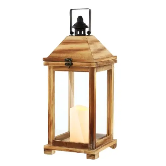 Elida 18.25" Indoor/Outdoor Lantern - PLT4081 - Light Brown - Safavieh image {1}