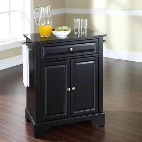 Lafayette Black Granite Top Portable Kitchen Island/Cart - Crosley image {1}